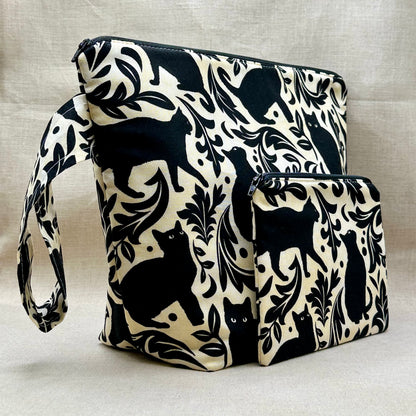 Cats Out of the Bag - Project Bag with Coordinating Notions Pouch