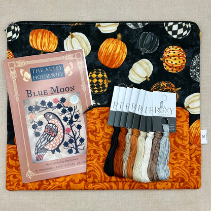 The Artsy Housewife - Blue Moon - Project Kit with Chart, Floss, and Bag Set