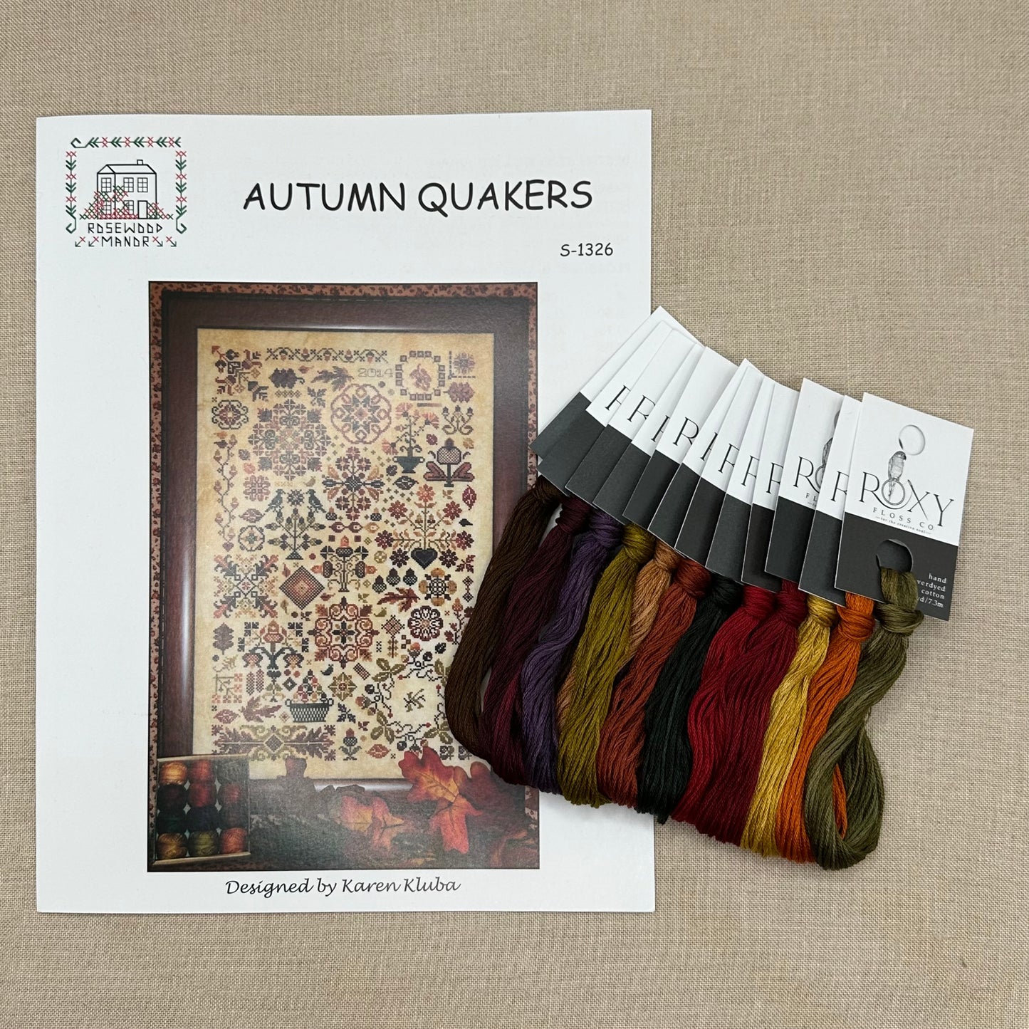 Rosewood Manor - Autumn Quakers - Booklet Chart with Roxy Floss Co Conversion