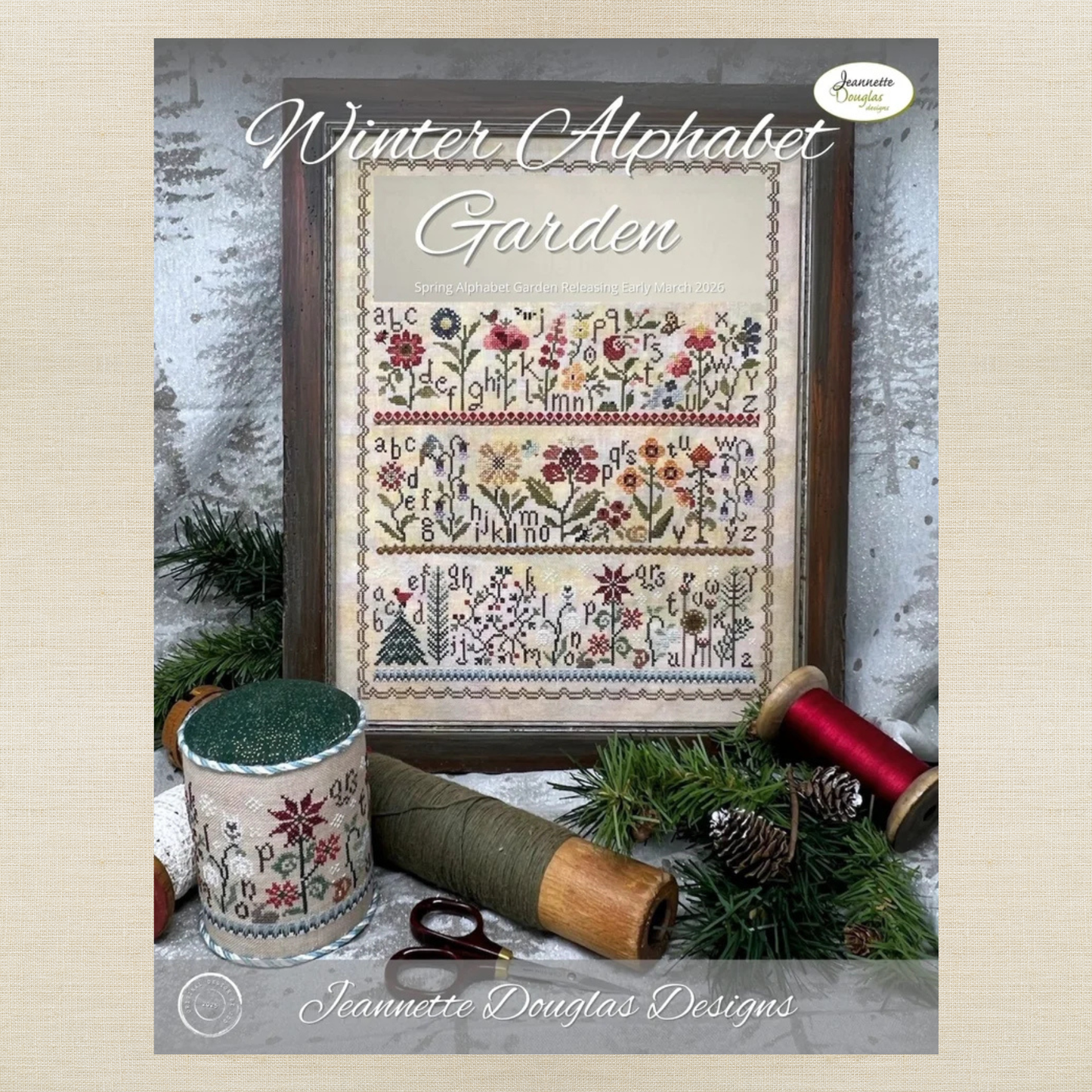 Jeannette Douglas Designs - Winter Alphabet Garden - Booklet Chart and/or Roxy Floss Conversion