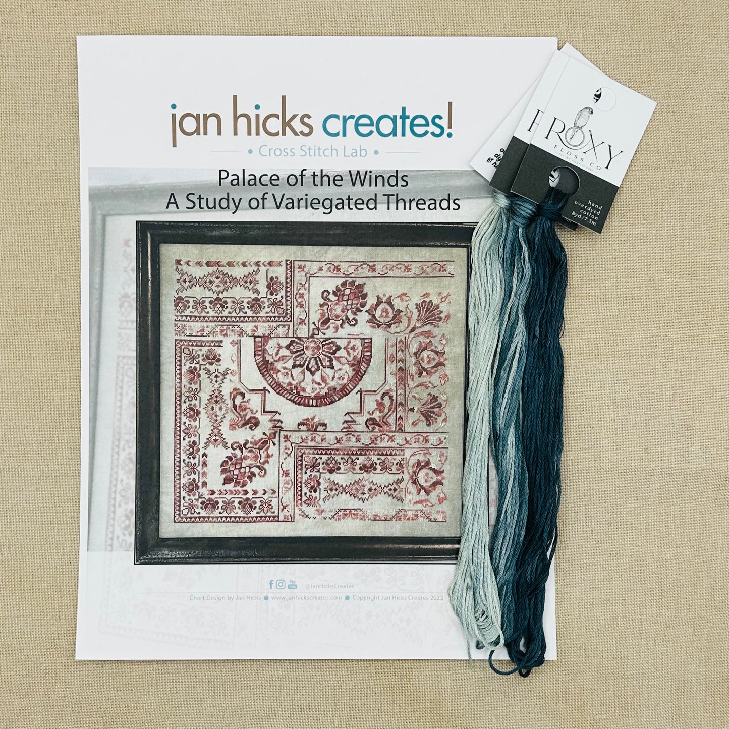 Jan Hicks Creates! - Palace of the Winds: A Study of Variegated Threads - Cross Stitch Chart and/or Roxy Floss Co Threads