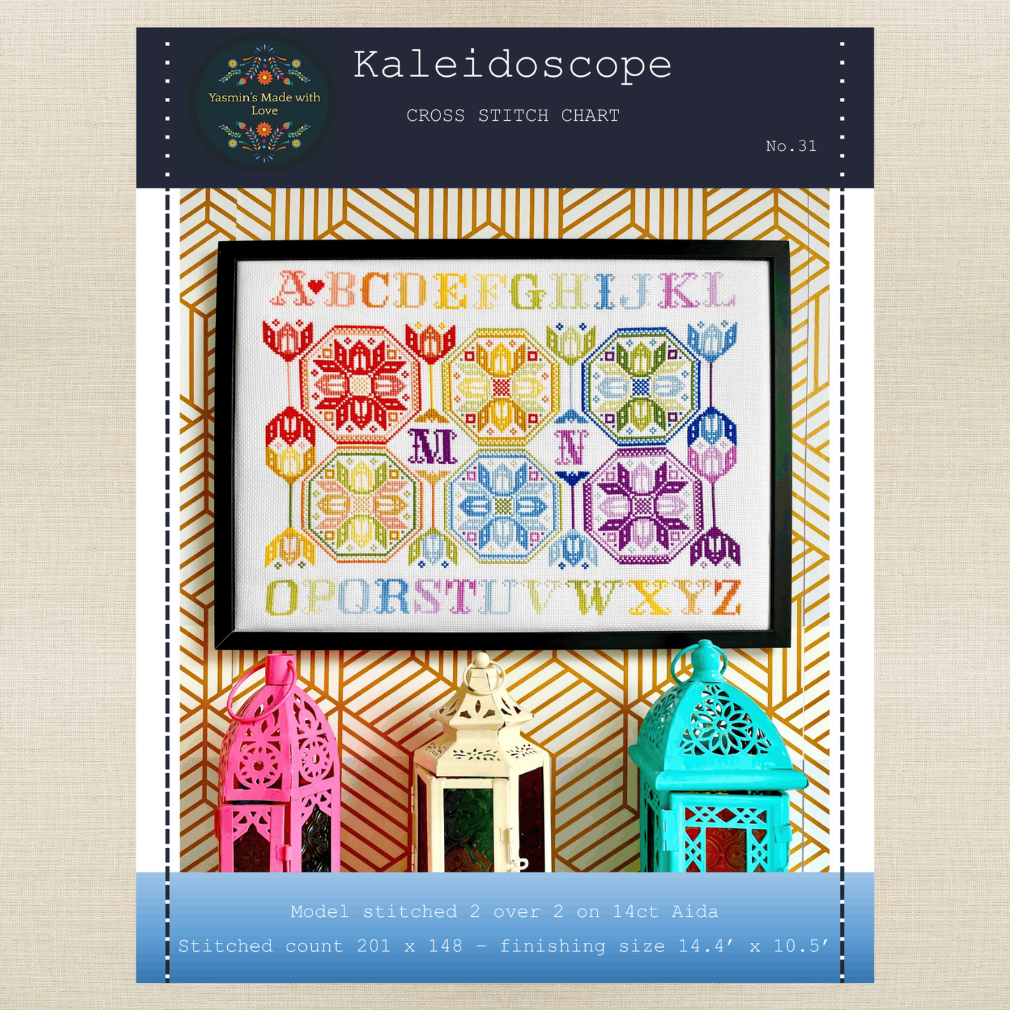 Yasmin's Made with Love - Kaleidoscope - Chart IH and/or Roxy Floss Conversion
