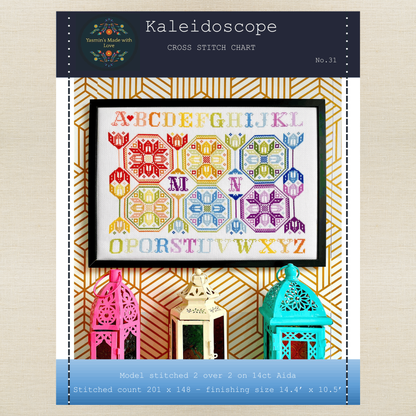 Yasmin's Made with Love - Kaleidoscope - Chart IH and/or Roxy Floss Conversion