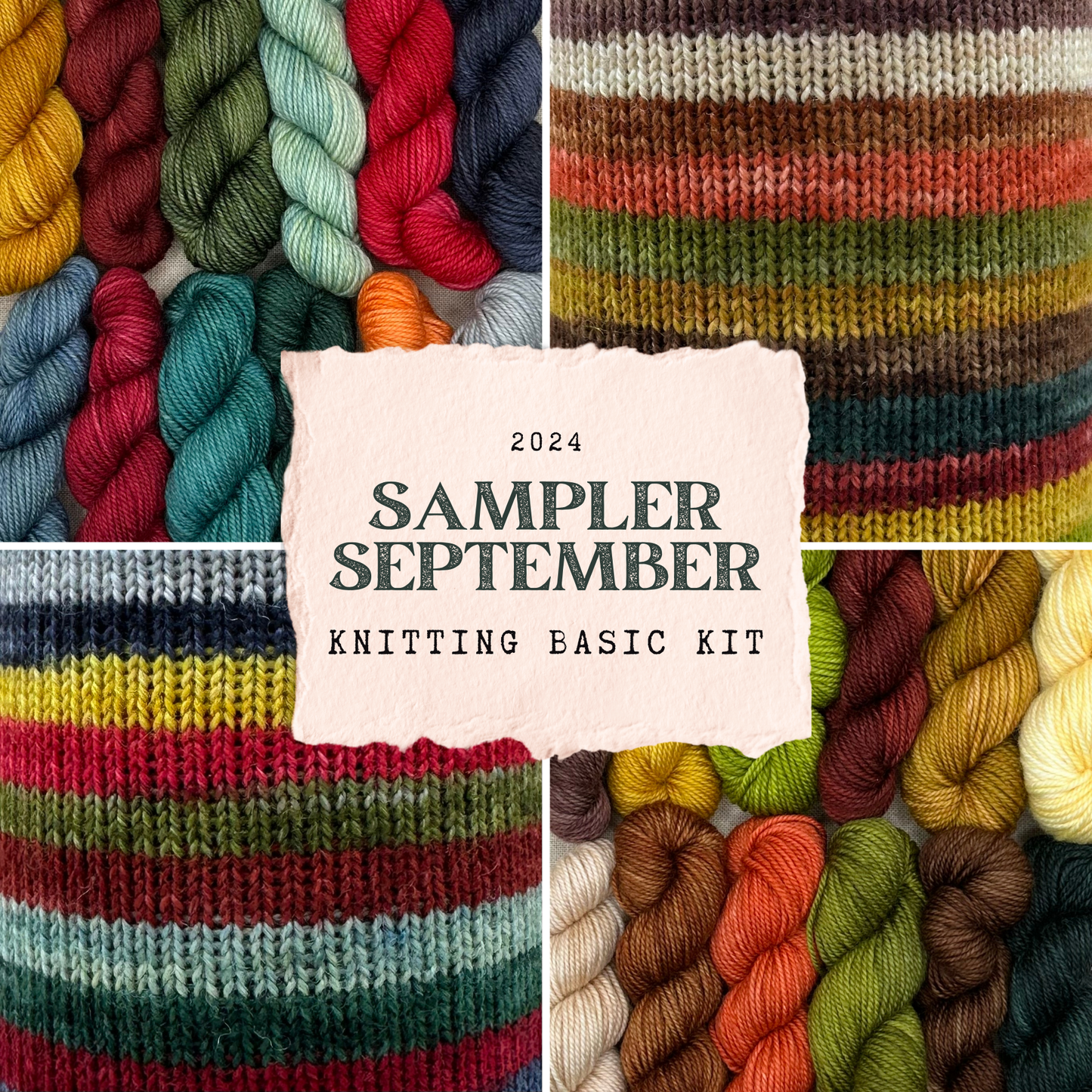 Maximum Cross Stitch, Evertote, Roxy Floss Co, and Timber Yarns - Sampler September 2024 - Basic Knitting Kit