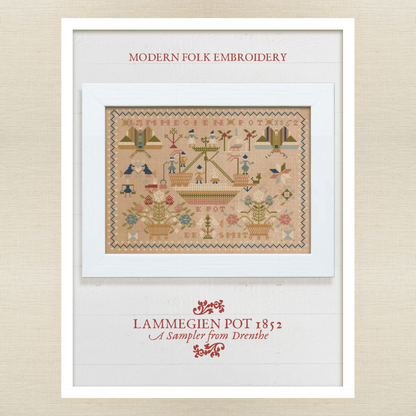 Modern Folk Embroidery - Lammegien Pot 1852 - Booklet Chart and/or Roxy Floss