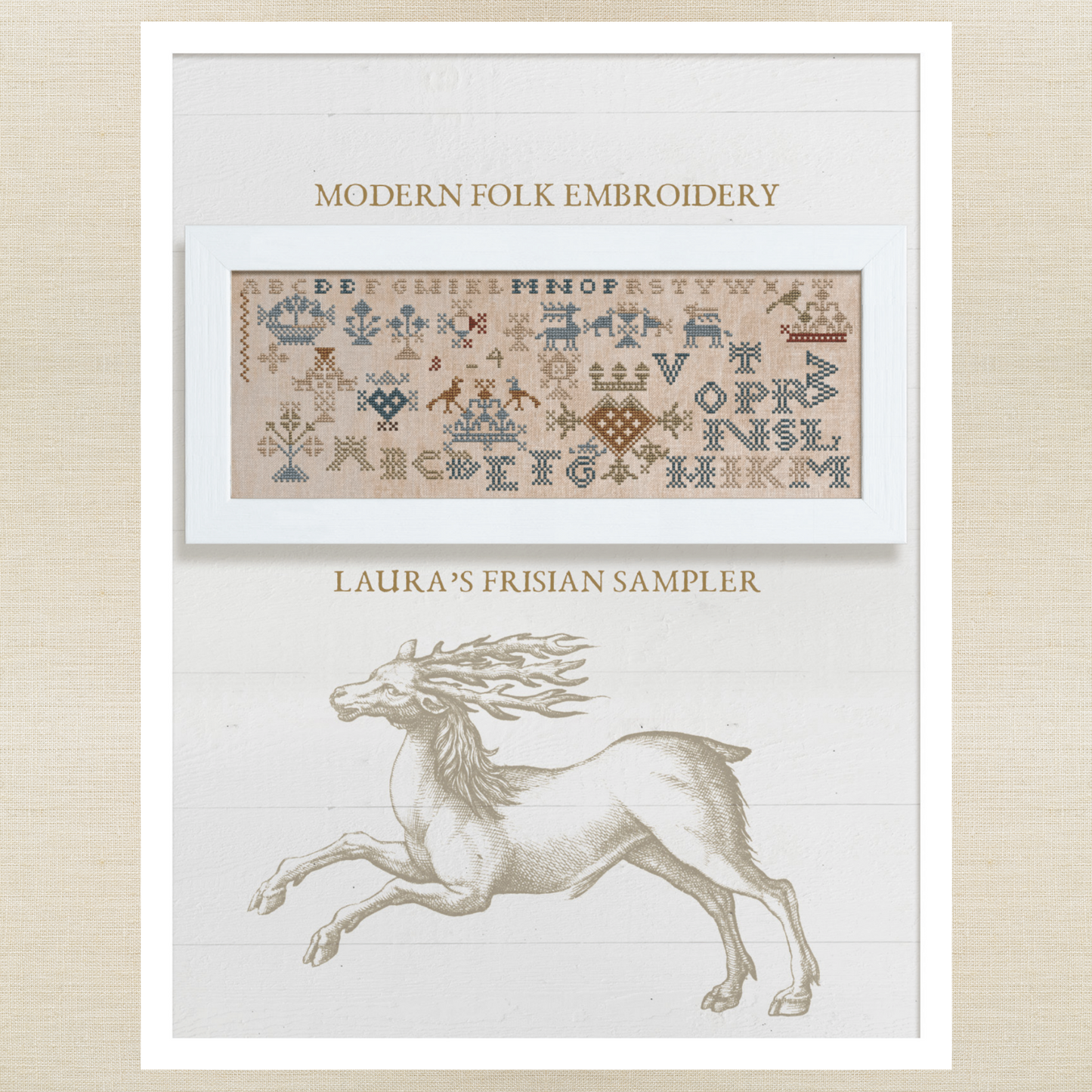 Modern Folk Embroidery - Laura's Frisian Sampler - PDF Chart and Roxy Floss