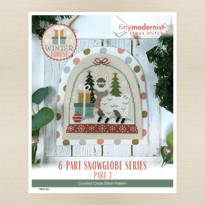 Tiny Modernist - Winter Snowglobe: Llama - Chart IH and/or Roxy Floss Conversion