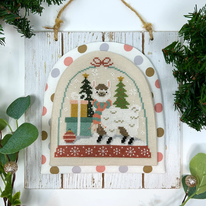 Tiny Modernist - Winter Snowglobe: Llama - Chart IH and/or Roxy Floss Conversion