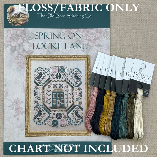 The Old Barn Stitching Co - Spring on Locke Lane - Mini Kit with Linen and Roxy Floss Co Conversion