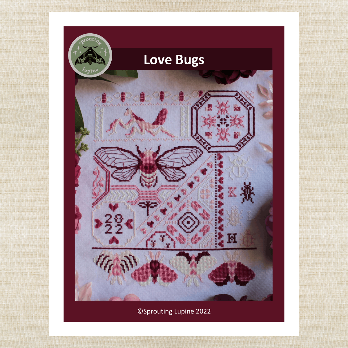 Sprouting Lupine - Love Bugs - Chart IH and/or Roxy Floss Conversion