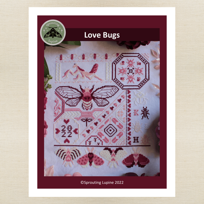 Sprouting Lupine - Love Bugs - Chart IH and/or Roxy Floss Conversion