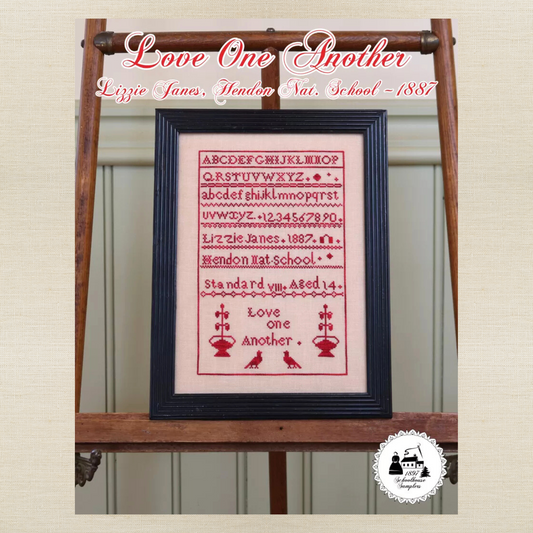 1897 Schoolhouse Samplers - Love One Another: Lizzie Janes, Hendon Nat. School, 1887 -  Physical Chart