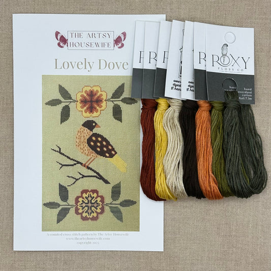 The Artsy Housewife - Lovely Dove - Chart and/or Roxy Floss Conversion