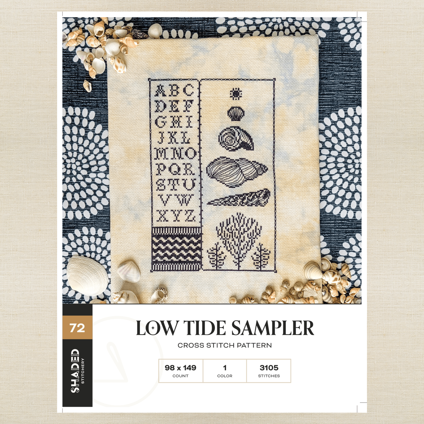PRE ORDER - Shaded Stitchery - Low Tide Sampler - Booklet Chart