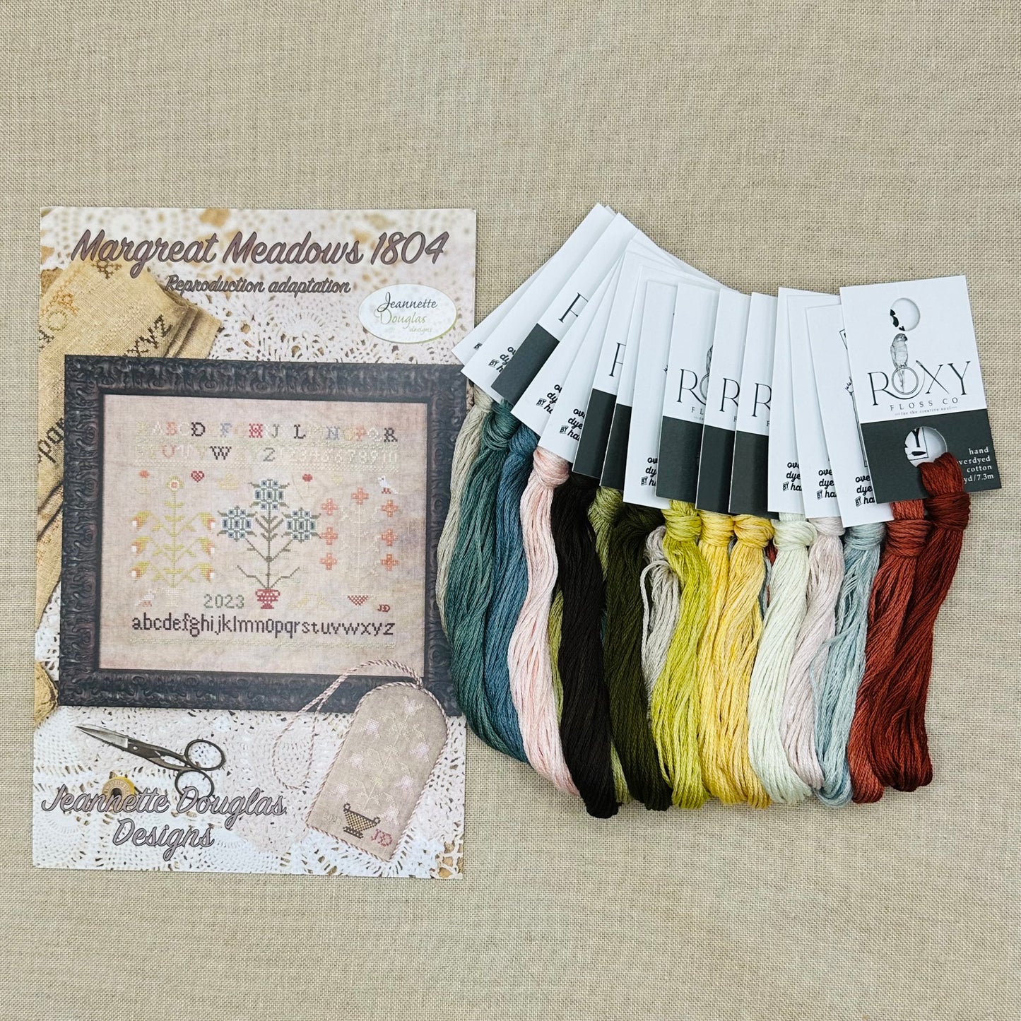 Jeannette Douglas Designs - Margreat Meadows 1804 - Booklet Chart and/or Roxy Floss Conversion