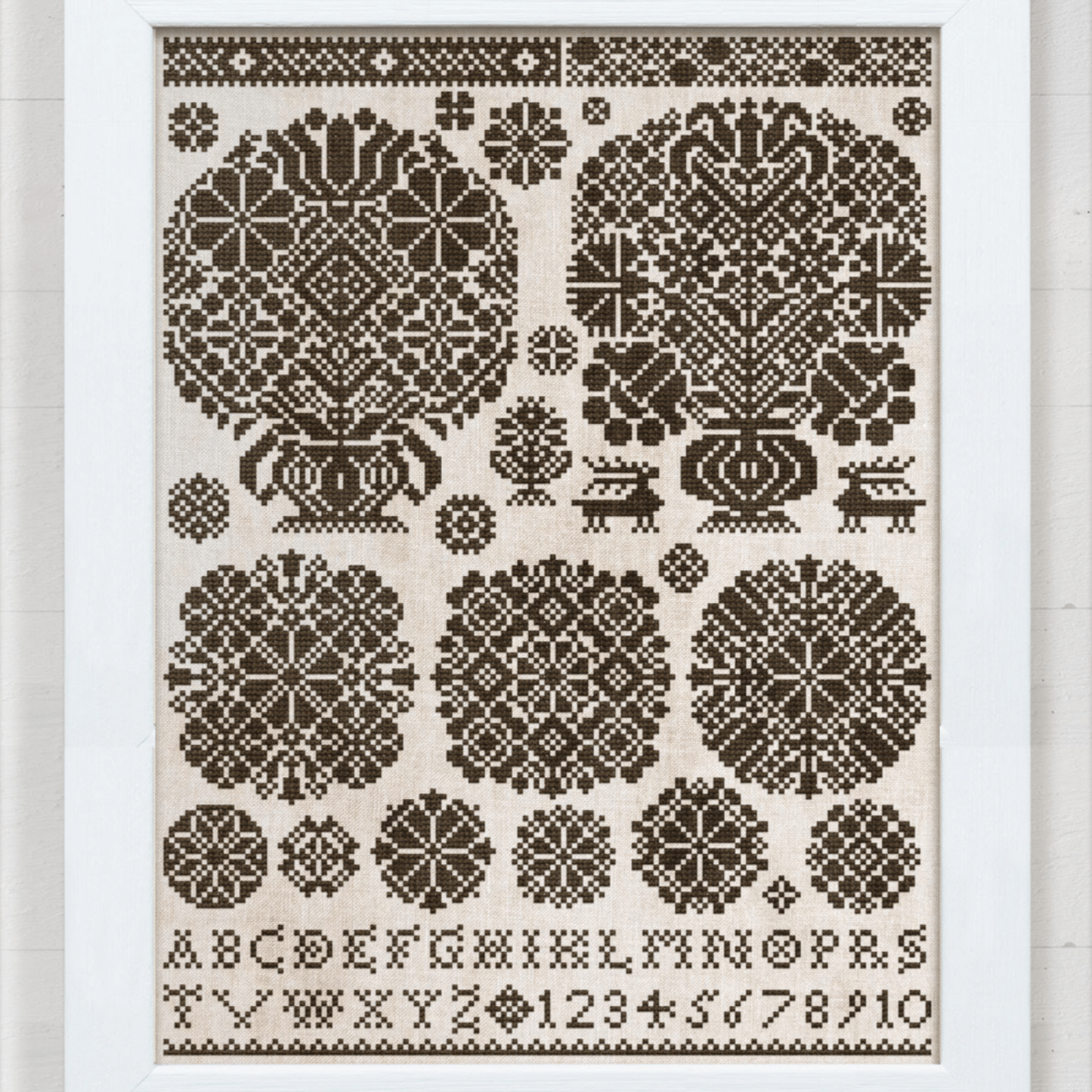 Modern Folk Embroidery - A Medium Vierlande Style Sampler - Booklet Chart