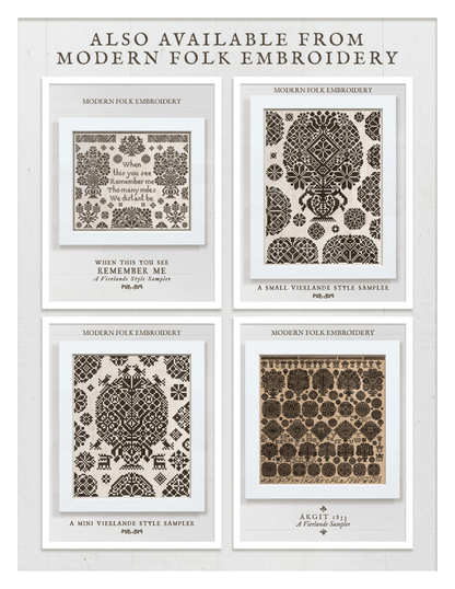 Modern Folk Embroidery - A Medium Vierlande Style Sampler - Booklet Chart