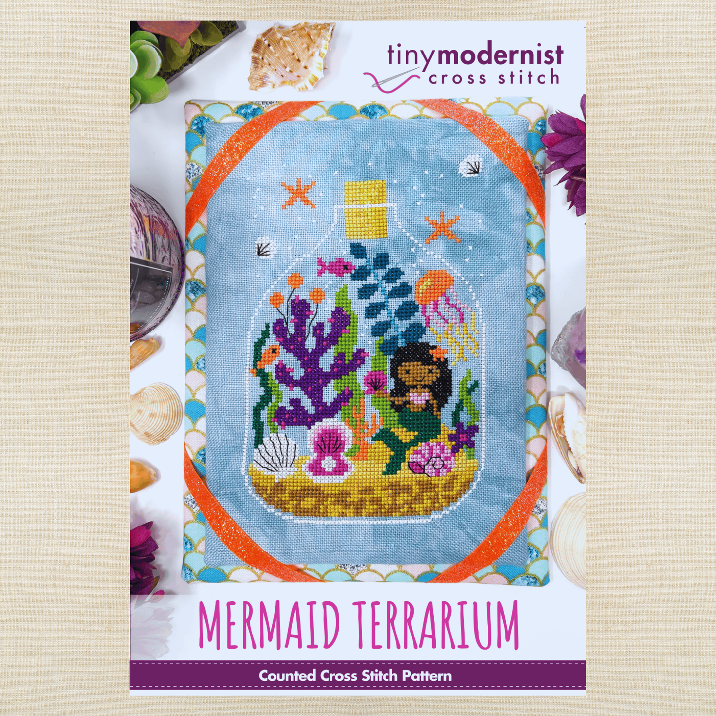 Tiny Modernist - Mermaid Terrarium - Chart IH and/or Roxy Floss Conversion