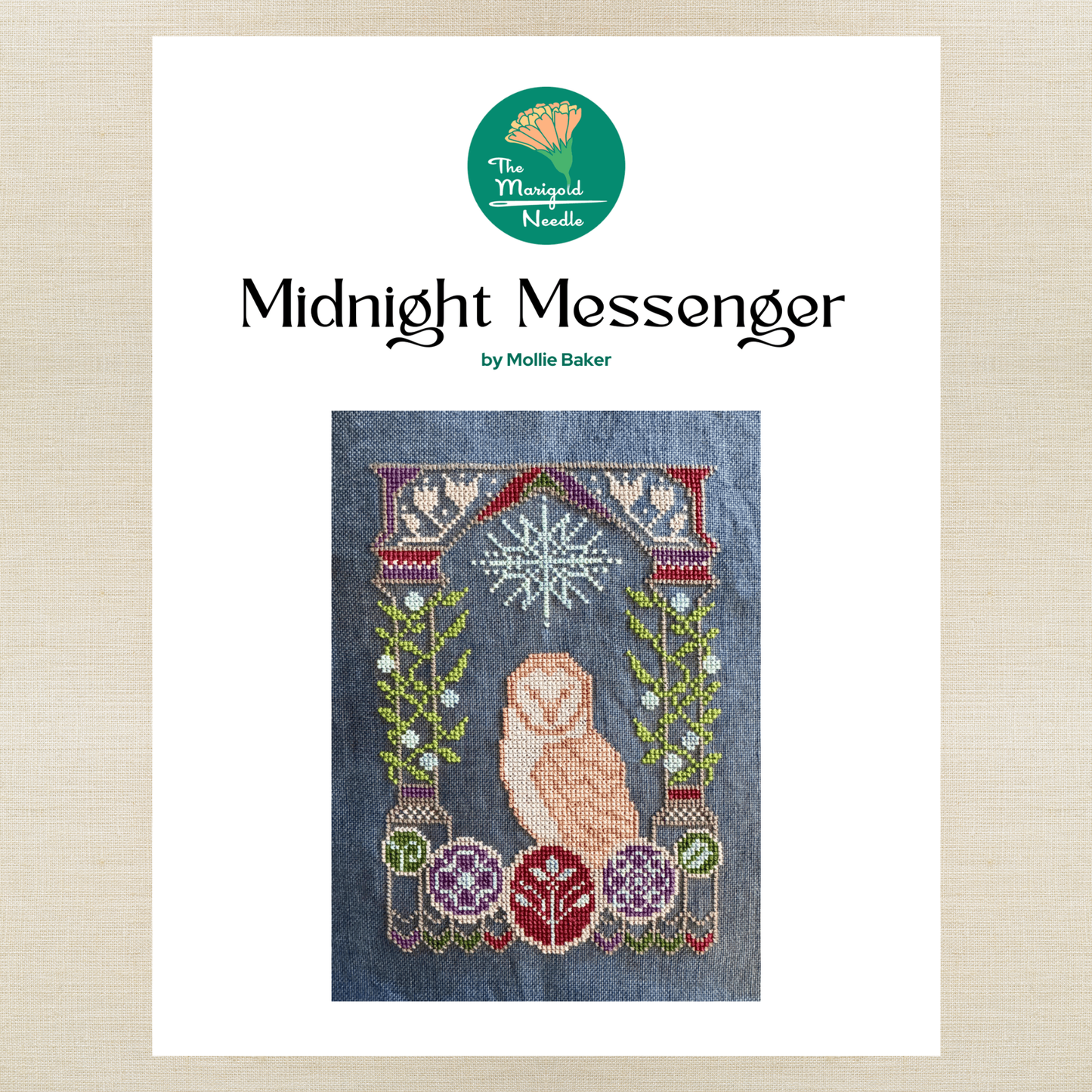 The Marigold Needle - Midnight Messenger - Booklet Chart IH and/or Roxy Floss Co Floss