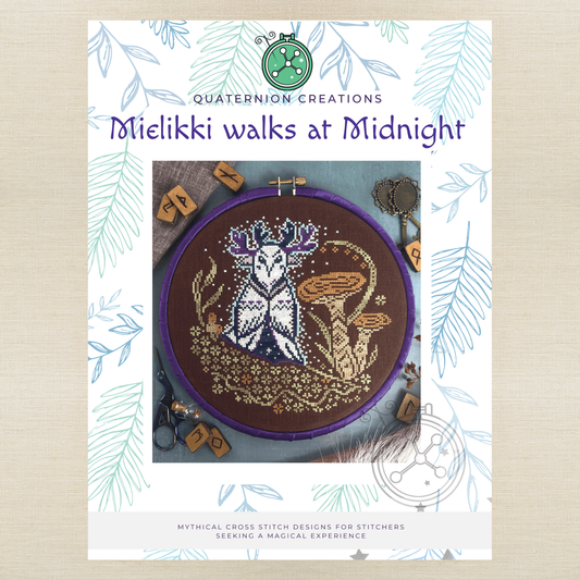 Quaternion Creations - Mielikki Walks at Midnight - Chart IH and/or Roxy Floss Conversion