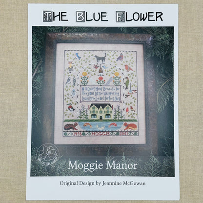 The Blue Flower - Moggie Manor - Booklet Chart and/or Roxy Floss Conversion