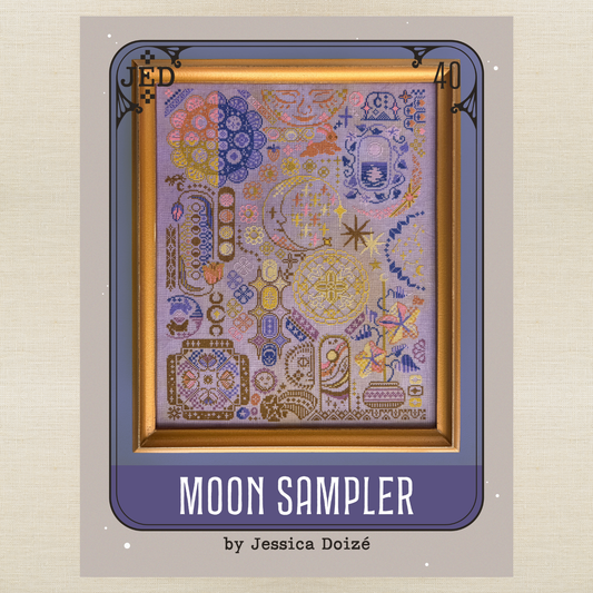 PRE ORDER - JEDxStitch - Moon Sampler - Booklet Chart IH and/or Roxy Floss Co Floss