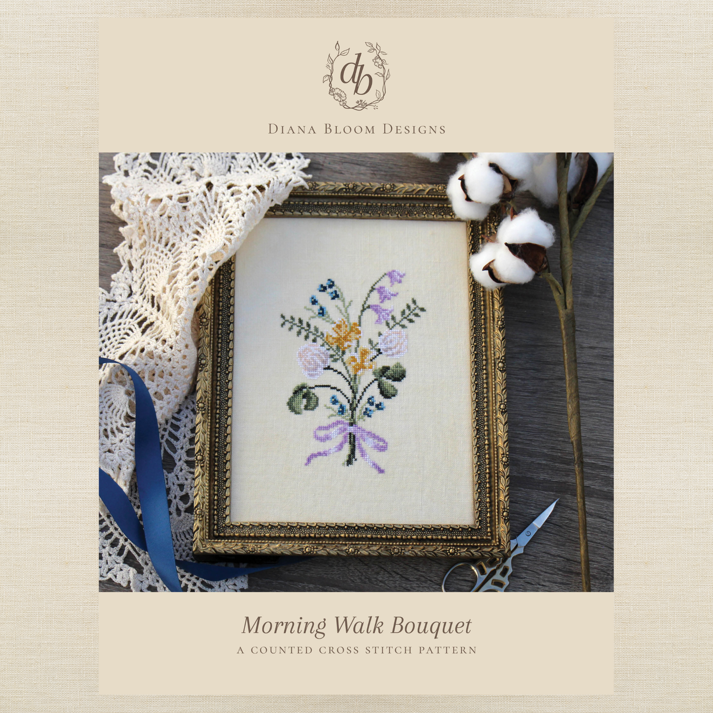 Diana Bloom Designs - Morning Walk Bouquet - Chart IH and/or Roxy Floss