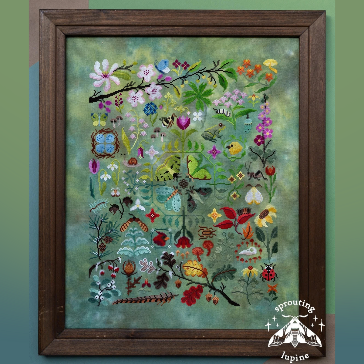 Sprouting Lupine - Nature's Journey - Chart IH and/or Roxy Floss Conversion