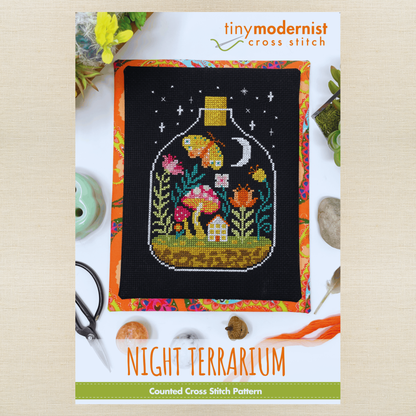 Tiny Modernist - Night Terrarium - Chart IH and/or Roxy Floss Conversion