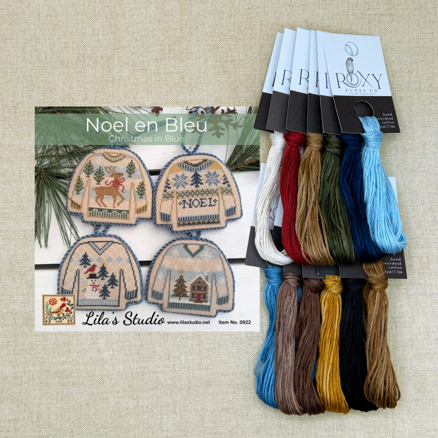 Lila's Studio - Noel en Bleu - Booklet Chart and/or Roxy Floss Conversion