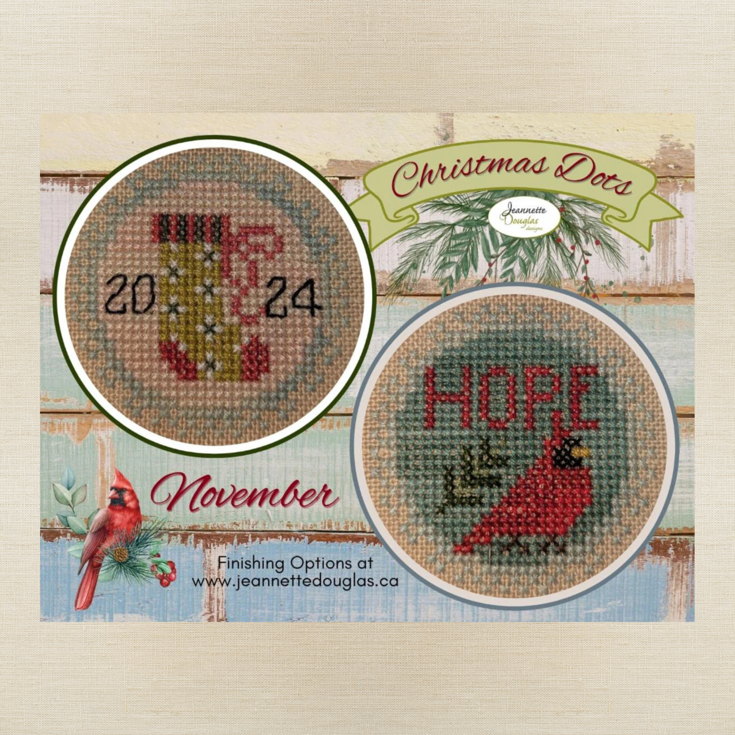 Jeannette Douglas Designs - Christmas Dots: November - Booklet Chart