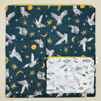 What A Hoot - Project Bag with Coordinating Notions Pouch AND Thread Bed