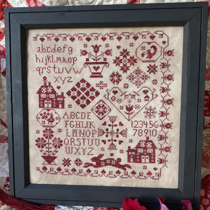 Pansy Patch Quilts and Stitchery - Red Bunny Sampler - Booklet Chart