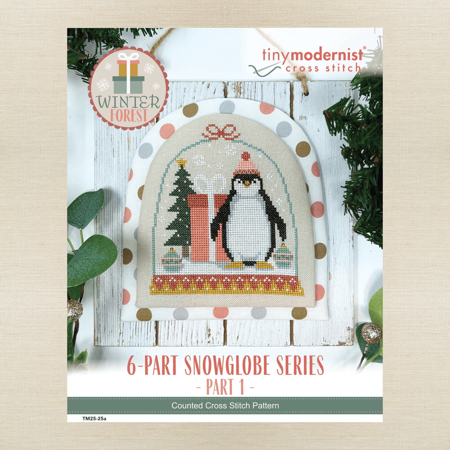 Tiny Modernist - Winter Snowglobe: Penguin - Chart IH and/or Roxy Floss Conversion