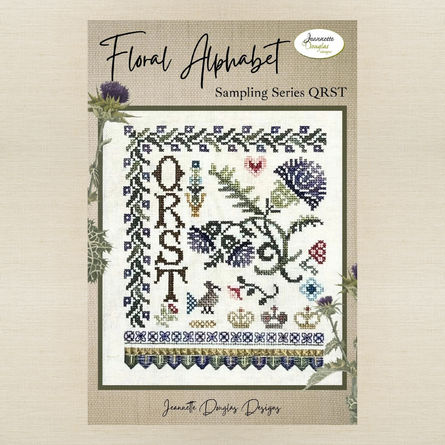 Jeannette Douglas Designs - Floral Alphabet Sampling Series: QRST - Booklet Chart