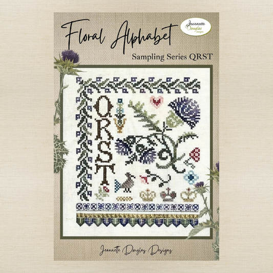 Jeannette Douglas Designs - Floral Alphabet Sampling Series: QRST - Booklet Chart