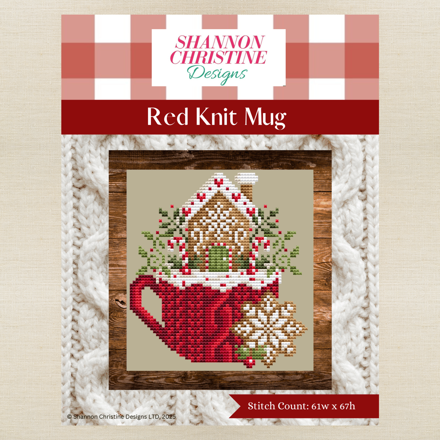 Shannon Christine Designs - Red Knit Mug - Chart IH and/or Roxy Floss