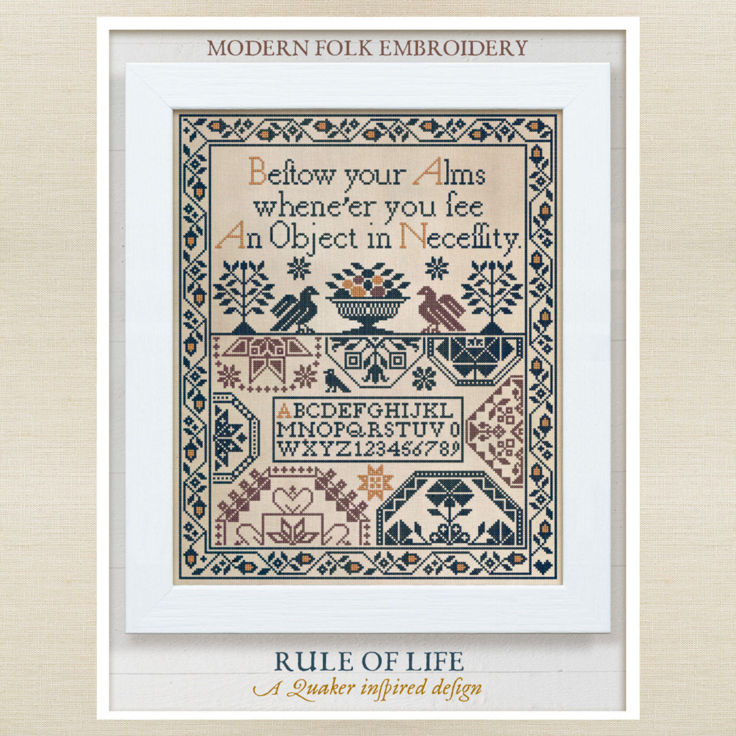 Modern Folk Embroidery - Rule of Life - Booklet Chart and/or Roxy Floss