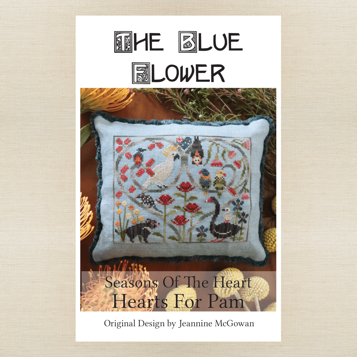 The Blue Flower - Seasons of the Heart: Hearts for Pam - Booklet Chart IH and/or Roxy Floss Conversion