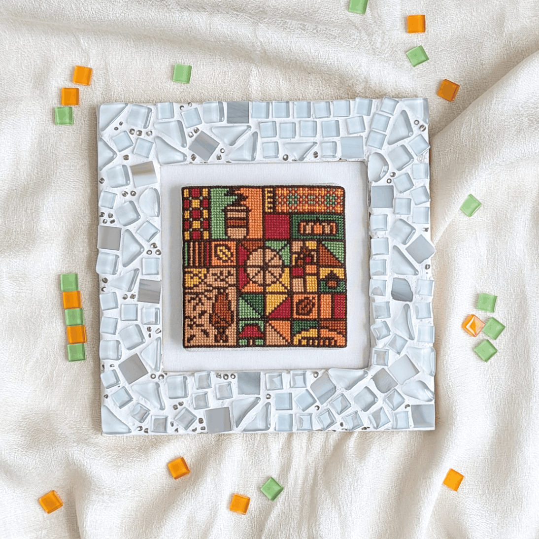 PRE ORDER - Shaded Stitchery - Fall Mosaic - Booklet Chart and/or Roxy Floss