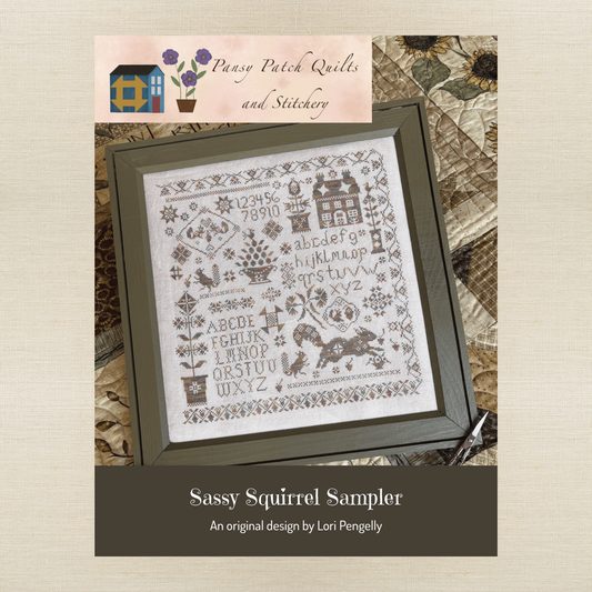 Pansy Patch Quilts and Stitchery - Sassy Squirrel Sampler - Booklet Chart IH