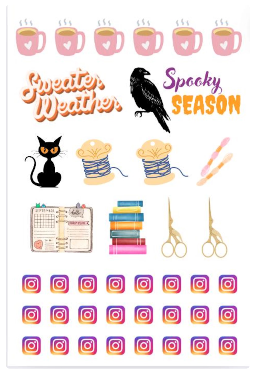 My Crazy Life Lori 2025 Cross Stitch Planner Sticker Set shippin