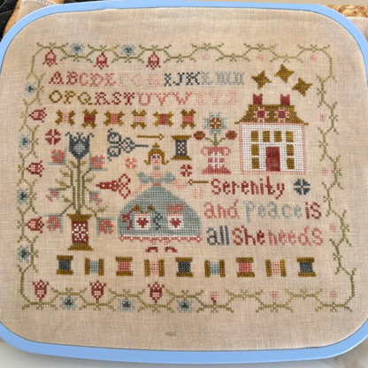 Pansy Patch Quilts and Stitchery - Serenity - Cross Stitch Chart and/or Roxy Floss Co Threads