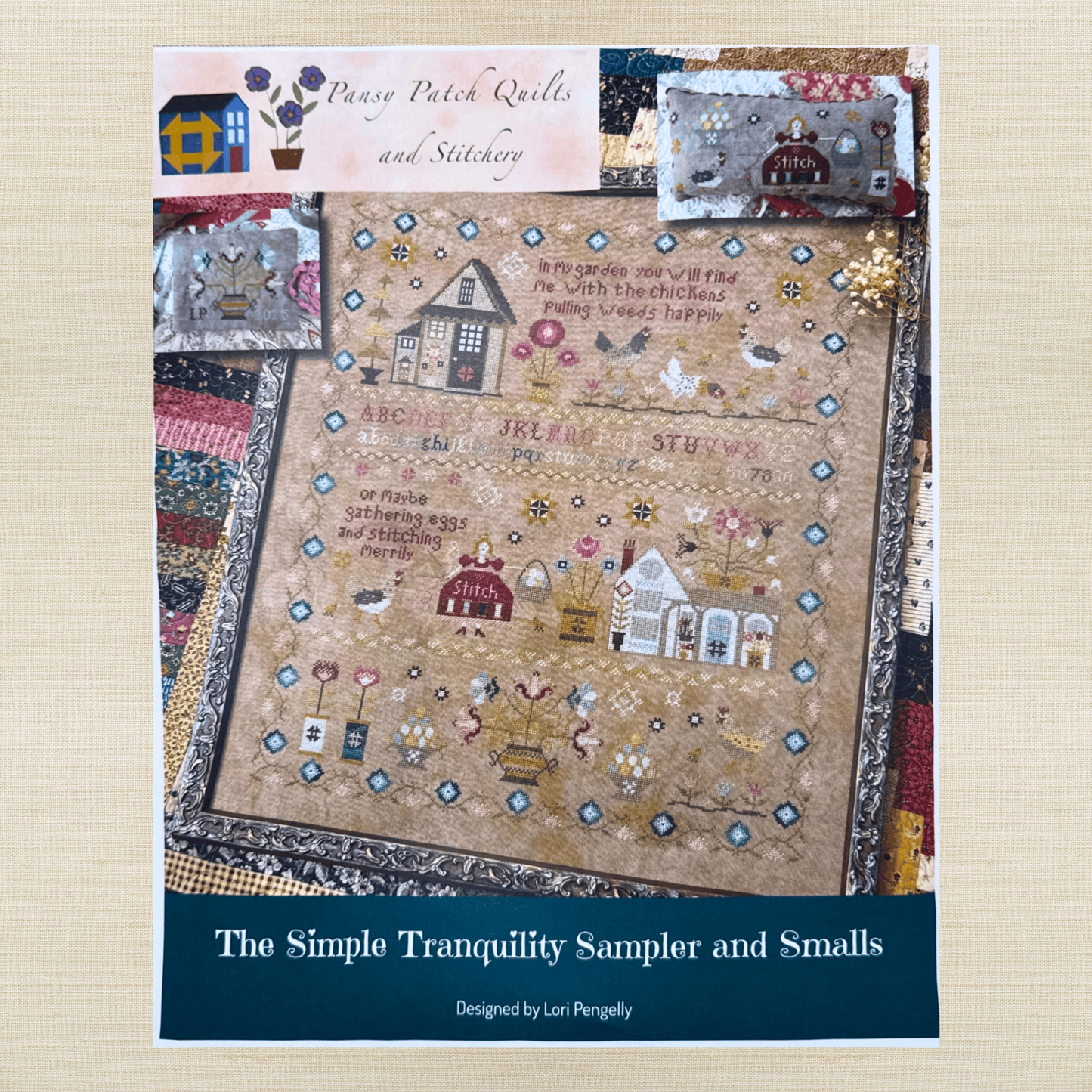 Pansy Patch Quilts and Stitchery - The Simple Tranquility Sampler and Smalls - Cross Stitch Chart IH and/or Roxy Floss Co Threads