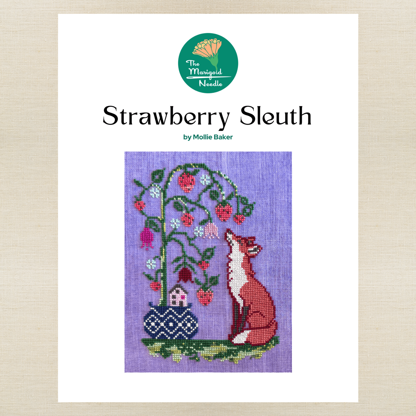 The Marigold Needle - Strawberry Sleuth - Booklet Chart IH and/or Roxy Floss Co Floss