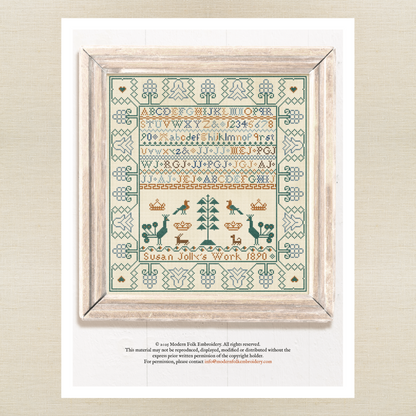 Modern Folk Embroidery - Susan Jolly 1890 - Booklet Chart