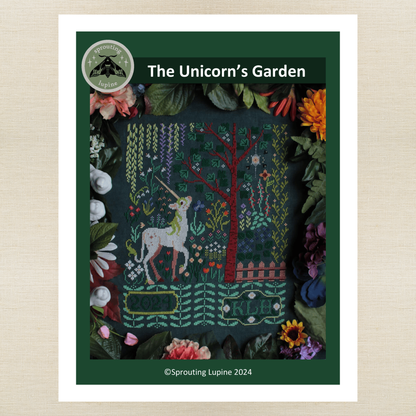 Sprouting Lupine - The Unicorn's Garden - Chart IH and/or Roxy Floss Conversion