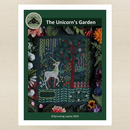 Sprouting Lupine - The Unicorn's Garden - Chart IH and/or Roxy Floss Conversion