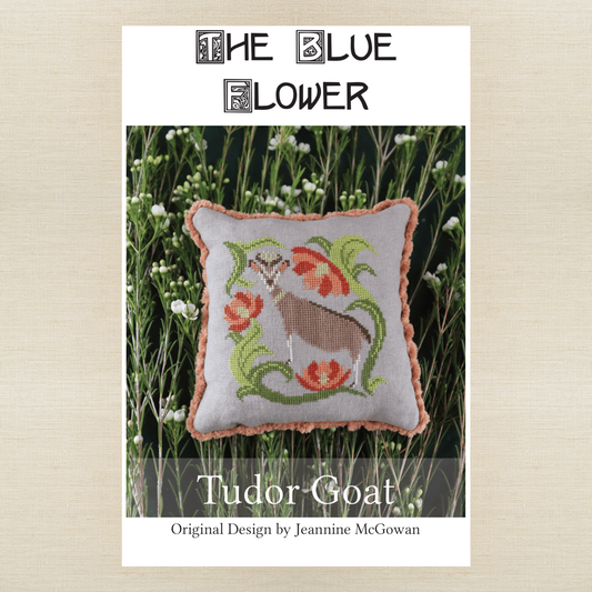 The Blue Flower - Tudor Goat - Booklet Chart IH and/or Roxy Floss Conversion