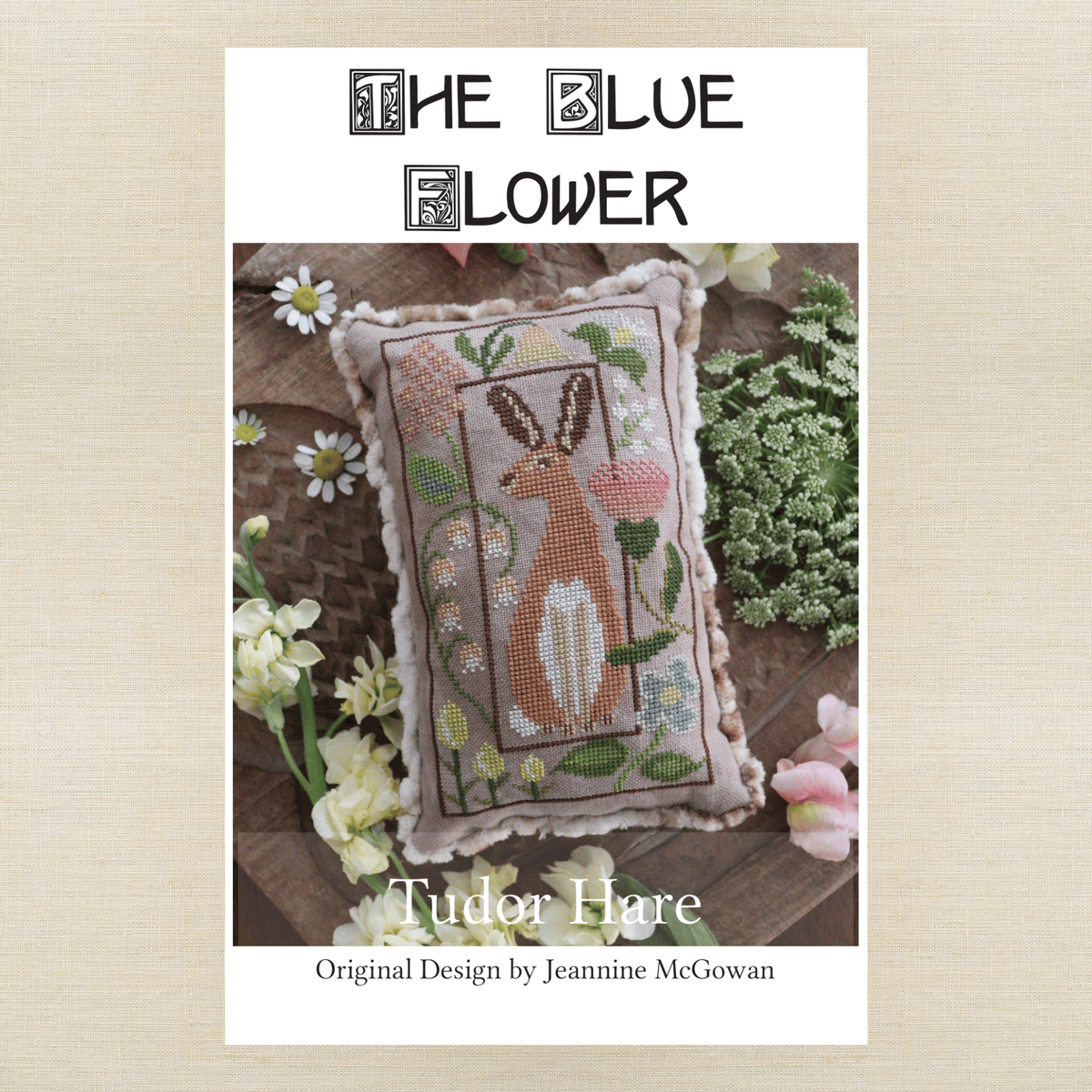The Blue Flower - Tudor Hare - Booklet Chart IH and/or Roxy Floss Conversion